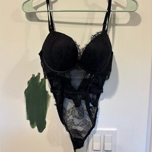 Elegant Black Lace Bodysuit
